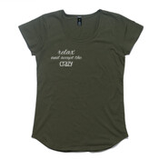 Womens Accept the Crazy Mali Boutique Capped Sleeve Tee