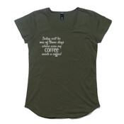 Womens Coffee Coffee Mali Boutique Capped Sleeve Tee