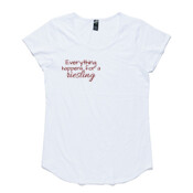 Womens Everything happens for a Riesling Mali Boutique Capped Sleeve Tee